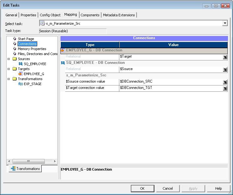 Connection Object Parameter